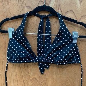 Victoria’s Secret Black Polka Dot Triangle Bikini Top Womens Large